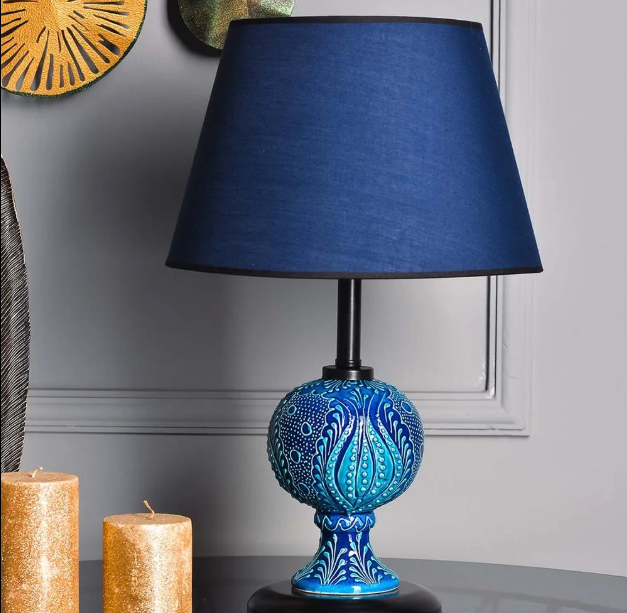 Seramik Abajur (Teal)